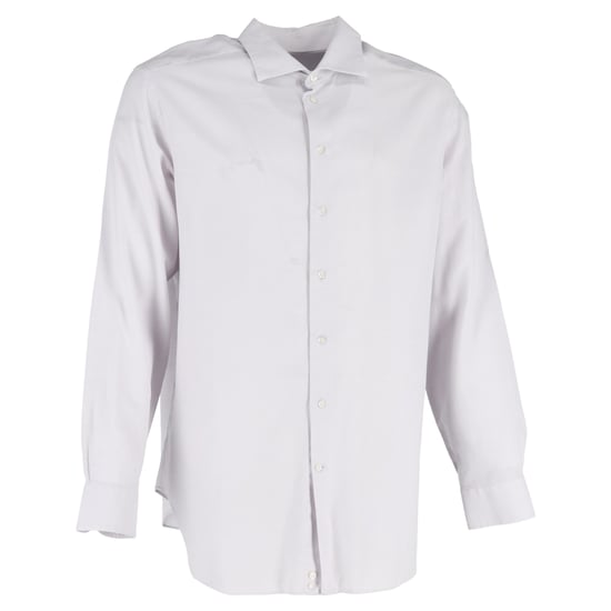 Giorgio Armani overhemd met lange mouwen en patroon in wit katoen - Image 1