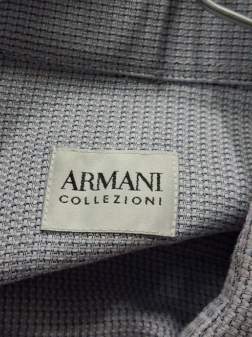 Giorgio Armani overhemd met lange mouwen en patroon in grijs katoen - Image 4