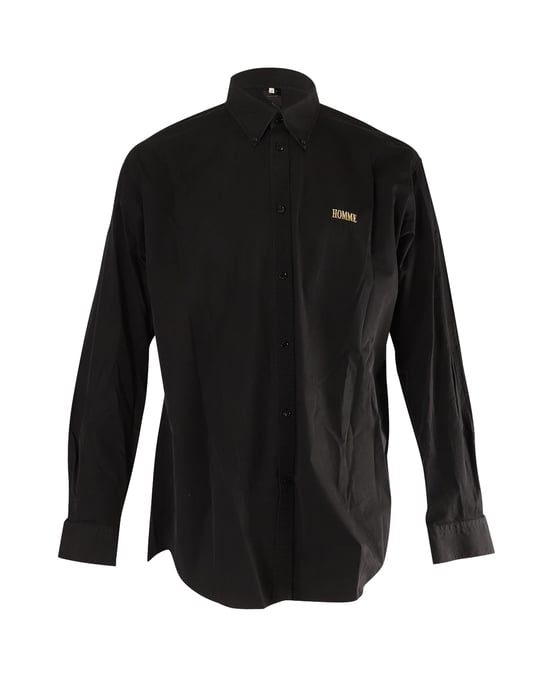 Balenciaga 'Homme' overhemd met knoopsluiting in zwart katoen - Image 1