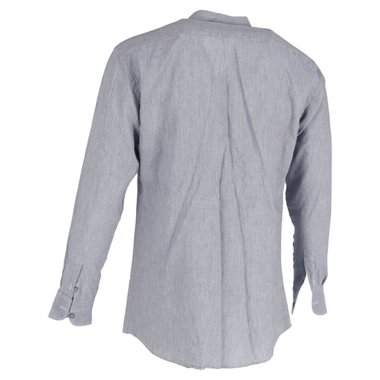 Ermenegildo Zegna overhemd met lange mouwen en knoopsluiting in grijs linnen. - Image 3
