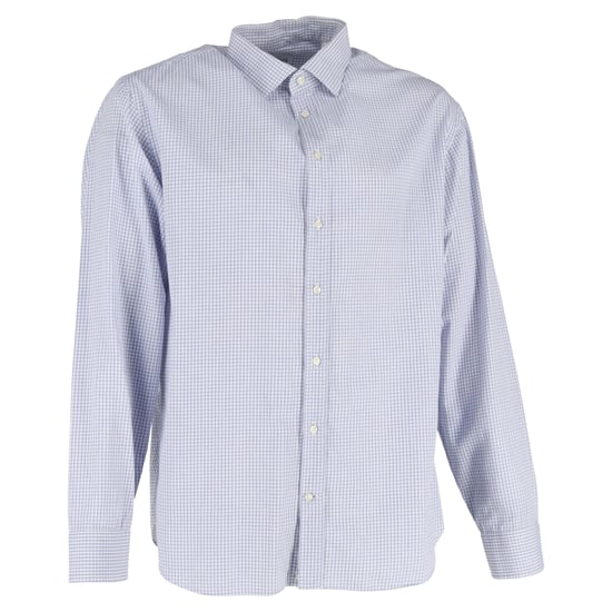 Giorgio Armani overhemd met lange mouwen en ruitprint in blauw katoen - Image 1