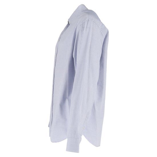 Giorgio Armani overhemd met lange mouwen en ruitprint in blauw katoen - Image 2