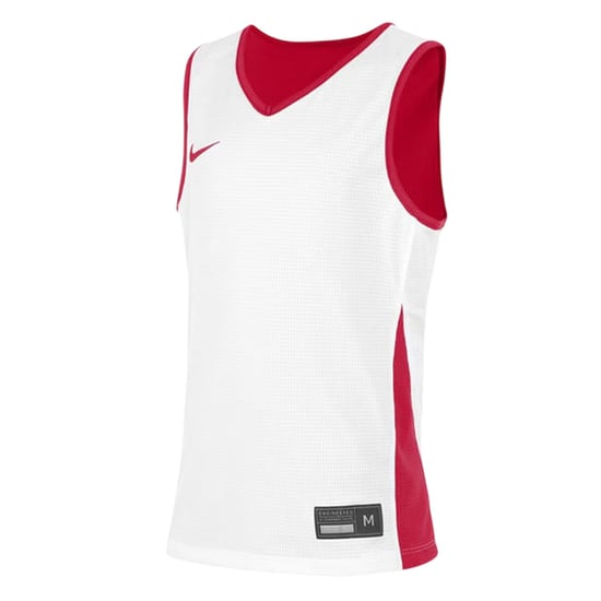 Nike Basketbalshirt voor kinderen met V-hals en zonder mouwen (Wit/Universiteitsrood) - Image 1
