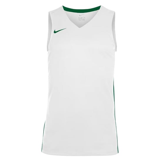 Nike Basketbalshirt voor kinderen met V-hals en zonder mouwen (Wit/Dennengroen) - Image 1