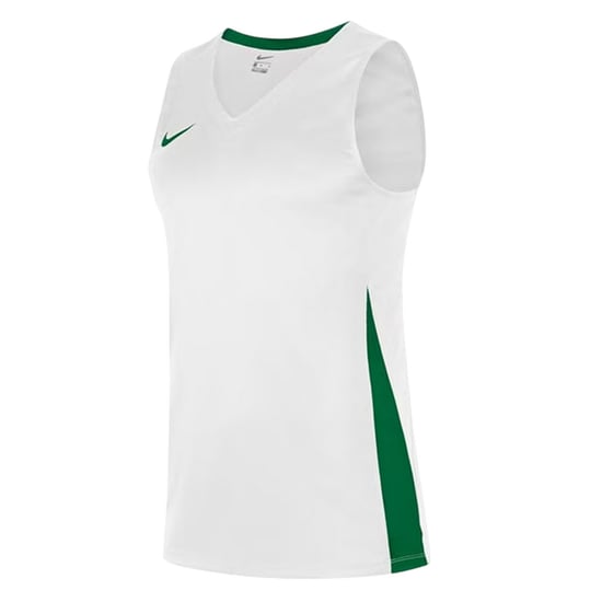 Nike Basketbalshirt voor kinderen met V-hals en zonder mouwen (Wit/Dennengroen) - Image 3