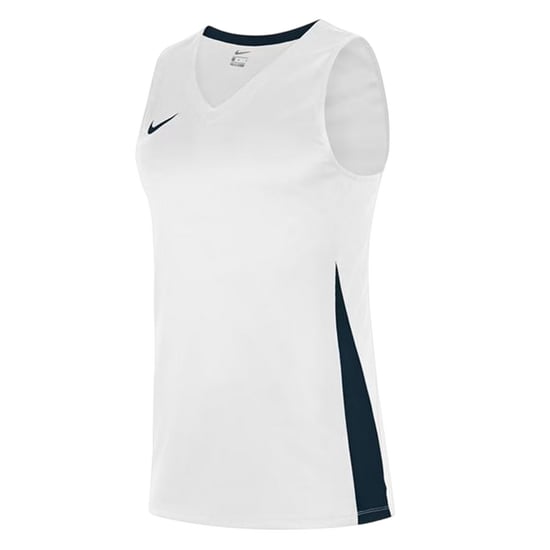 Nike Basketbalshirt voor kinderen met V-hals en zonder mouwen (Wit/Obsidiaanblauw) - Image 1