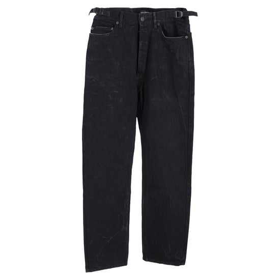Balenciaga distressed jeans met hoge taille en wijde pijpen in zwart katoenen denim - Image 1