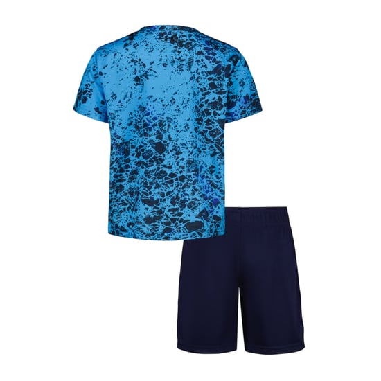 Under Armour Set met T-shirt en korte broek met groot logo voor jongens van Tech (Blauw/Zwaar) - Image 3