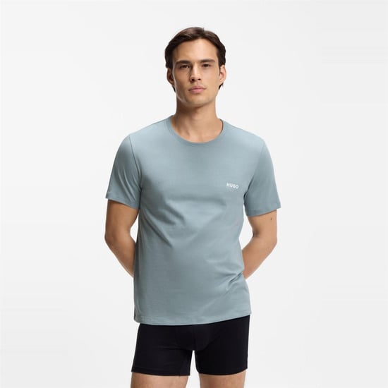 Hugo Effen pyjamashirt voor heren (set van 3) (Wit/blauw/grijs) - Image 5