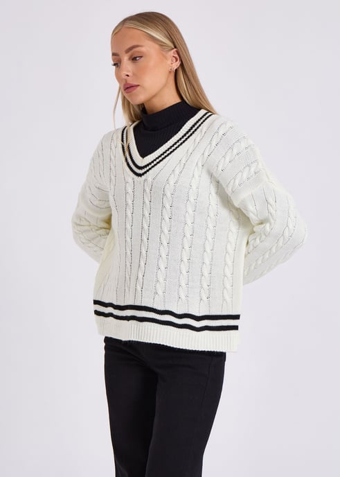 Stripe Sports cricket-trui met oversized pasvorm - Image 3