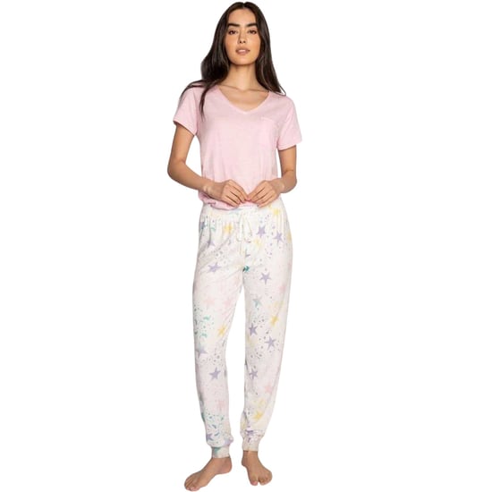 PJ Salvage Loungebroek met sterrenprint voor dames (Gebroken wit) - Image 1