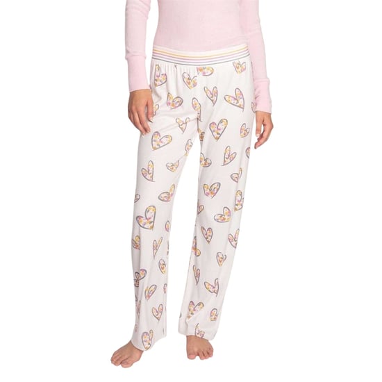 PJ Salvage Dames/Heren Hartjes & Bloemen Loungebroek (Off White) - Image 1