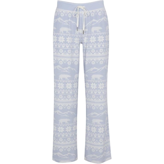 PJ Salvage Kerst-loungebroek voor dames met sneeuwvlokmotief en relaxte pasvorm (Lichtblauw) - Image 1