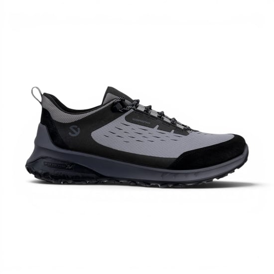 Ecco Zwart Grijs Leren Waterdichte Outdoor Sneaker Schoenen Voor Heren - ULT-TRN - Image 1