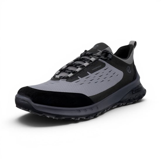 Ecco Zwart Grijs Leren Waterdichte Outdoor Sneaker Schoenen Voor Heren - ULT-TRN - Image 4