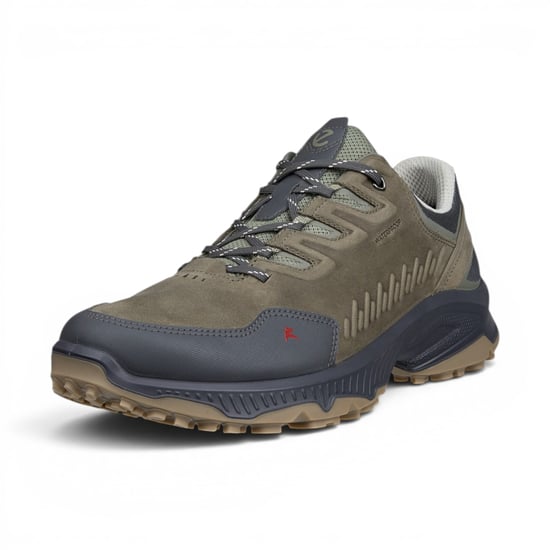 Ecco Mannen Groene Leren Waterdichte Wandeltrainer Sneaker Schoenen - Receptor XP - Image 5