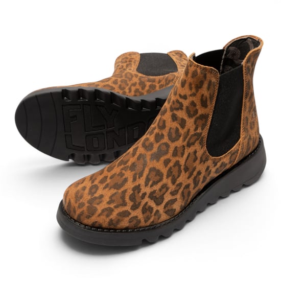 Fly London Dames Leopard Tan Chelsea Suède Leer Enkellaarzen - SALV195 - Image 5