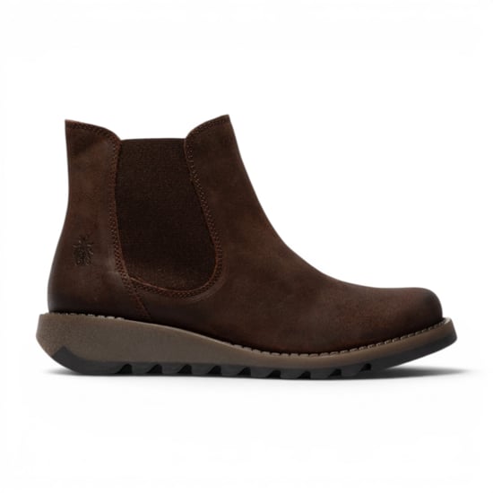 Fly London Dames Bruine Chelsea Suède Leren Enkellaarzen - SALV195 - Image 1