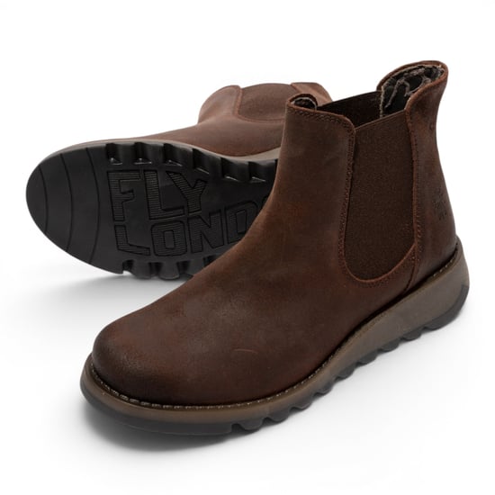 Fly London Dames Bruine Chelsea Suède Leren Enkellaarzen - SALV195 - Image 5