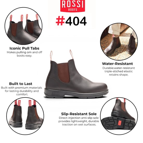 Rossi 404 Claret Brown Leather Outdoor Chelsea Boots - Spinifex - Image 2