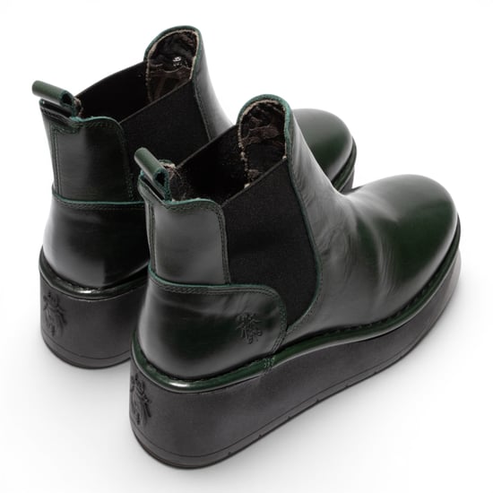 Fly London dames groene leren Chelsea enkelplatformlaarzen - HELY268 - Image 5