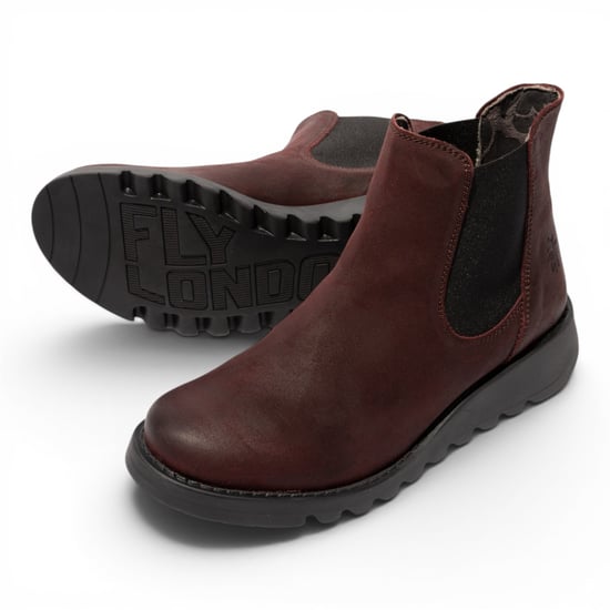 Fly London Dames Bourgogne Chelsea Suède Leren Enkellaarzen - SALV195 - Image 5
