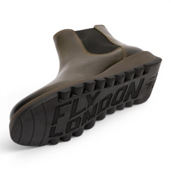 Fly London Dames Diesel Groene Chelsea Leren Enkellaarzen - SALV195 - Image 4