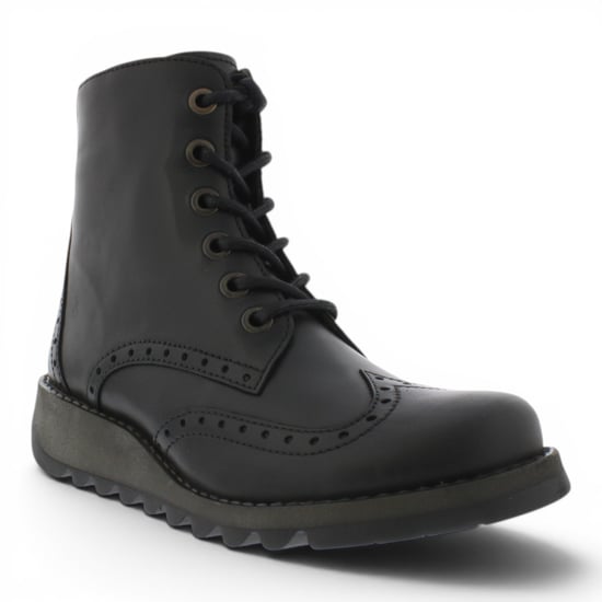 Fly London dames zwarte leren veterschoenen enkellaarzen - SARL069 - Image 3