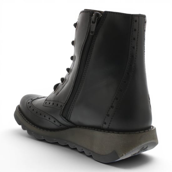 Fly London dames zwarte leren veterschoenen enkellaarzen - SARL069 - Image 4
