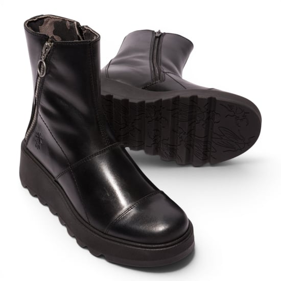 Fly London dames zwarte leren rits met rits en enkellaarsjes - TARP553FLY - Image 5