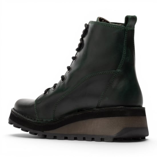 Fly London dames groene leren veterschoenen enkellaarzen - HAZI147 - Image 4