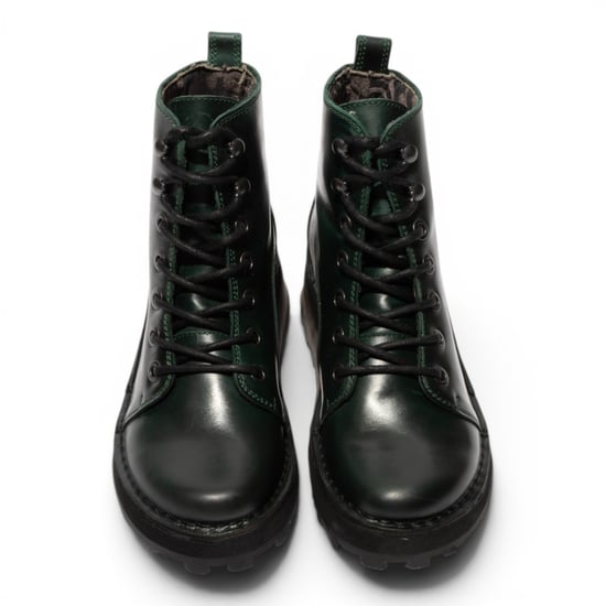 Fly London dames groene leren veterschoenen enkellaarzen - HAZI147 - Image 5
