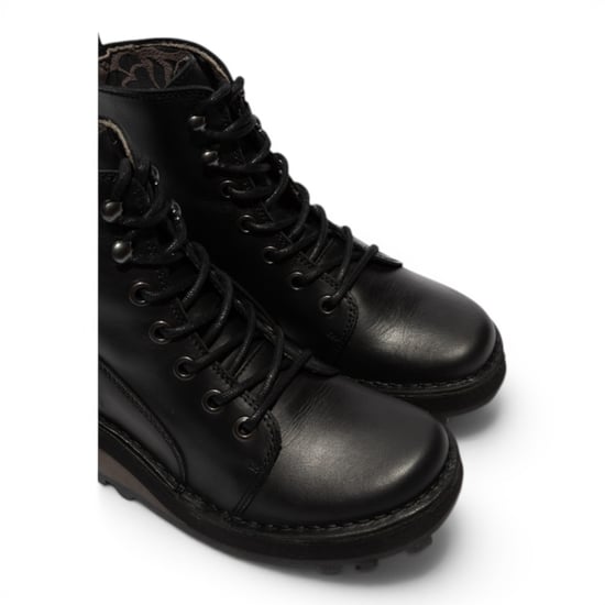 Fly London dames zwarte leren veterschoenen enkellaarzen - HAZI147 - Image 5