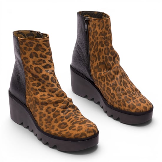 Fly London vrouwen Black Tan Suède Leren Sleufhak Platform Enkellaarzen - BAAN538 - Image 3
