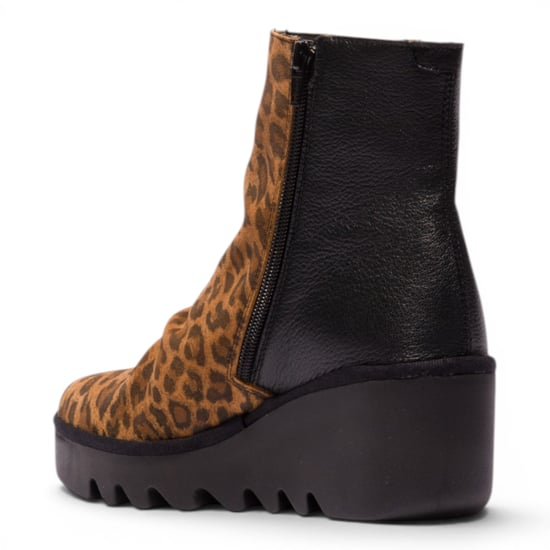 Fly London vrouwen Black Tan Suède Leren Sleufhak Platform Enkellaarzen - BAAN538 - Image 4