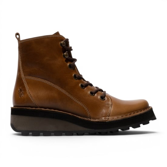 Fly London dames beige leren veterlaarzen - HAZI147 - Image 1