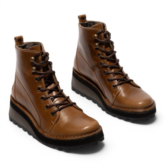 Fly London dames beige leren veterlaarzen - HAZI147 - Image 3