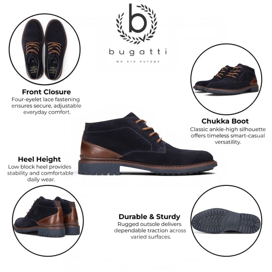 Bugatti Mens Donkerbruine Suède Leren Veterijn Enkellaarzen - Rigalo Evo - Image 2