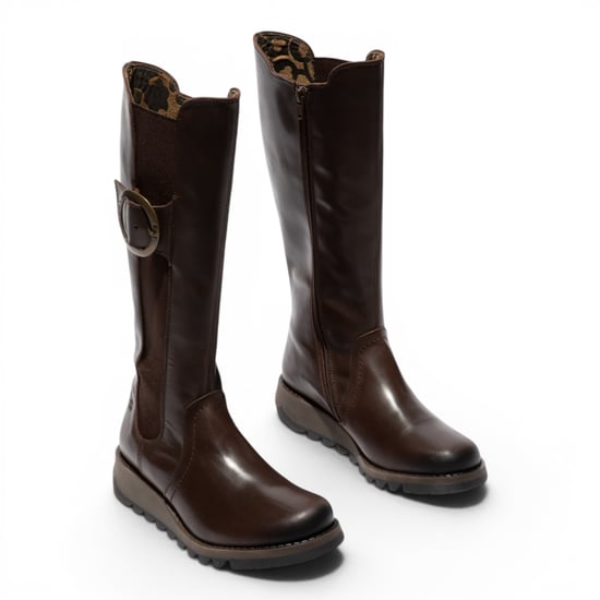 Fly London Bruine Leren Leren Kniehoge Laarzen - SOIF361 - Image 3