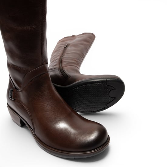 Fly London Dames bruine leren lange rijlaarzen met hoge hakken - MISTRY - Image 5