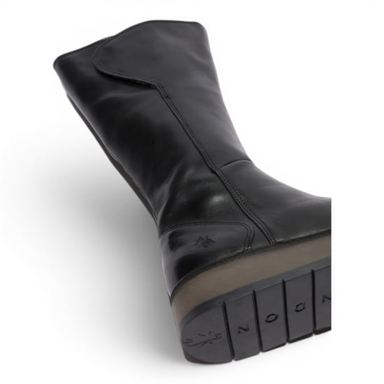 Fly London Dames Zwarte Leren High Pull On lange laarzen - RHEA042 - Image 5