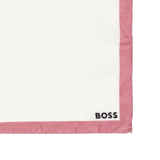Boss Pocketdoekje met rand (Wit/Stofroze) - Image 2