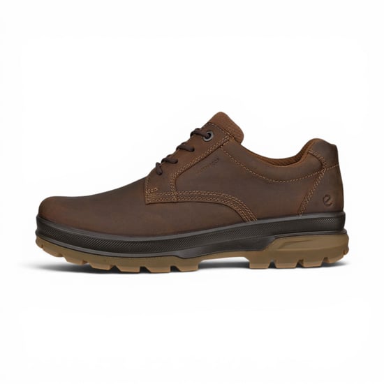 Ecco heren Camel Brown Leather waterdichte Casual schoenen - Rugged Track 25 - Image 3