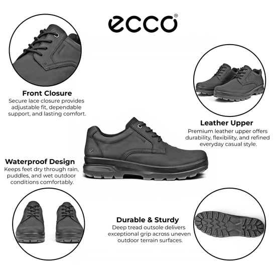 Ecco Zwarte Leren Waterdichte Casual Schoenen voor Heren - Rugged Track 25 - Image 2