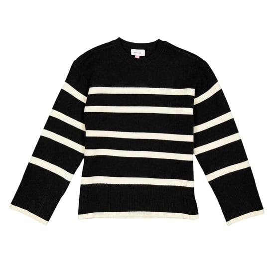 Vero Moda Saba gestreepte trui met ruime pasvorm voor kinderen (Zwart/berken) - Image 1