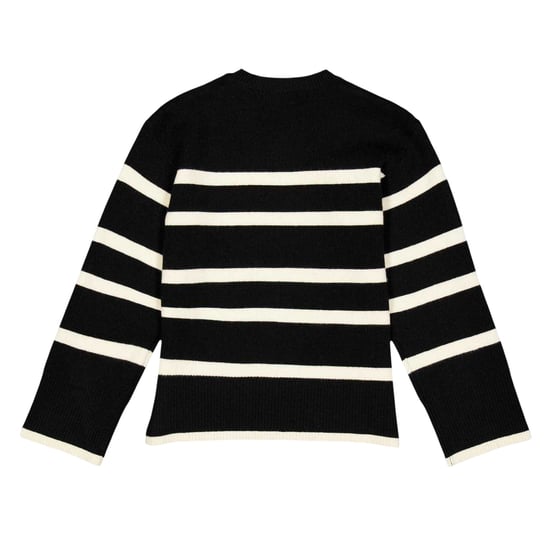 Vero Moda Saba gestreepte trui met ruime pasvorm voor kinderen (Zwart/berken) - Image 2