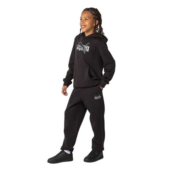 Puma Fleece-joggingbroek met logo voor kinderen (Zwart) - Image 4