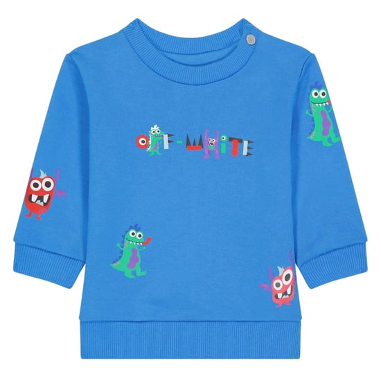 Off White Baby-trui van katoenmix, normale pasvorm (Blauw) - Image 1