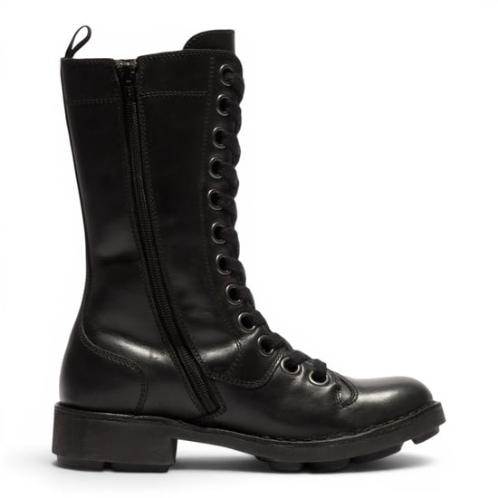 Fly London Women's Black Leather Strike-Up Combat Ankle Boots - NOLE176 - Image 4