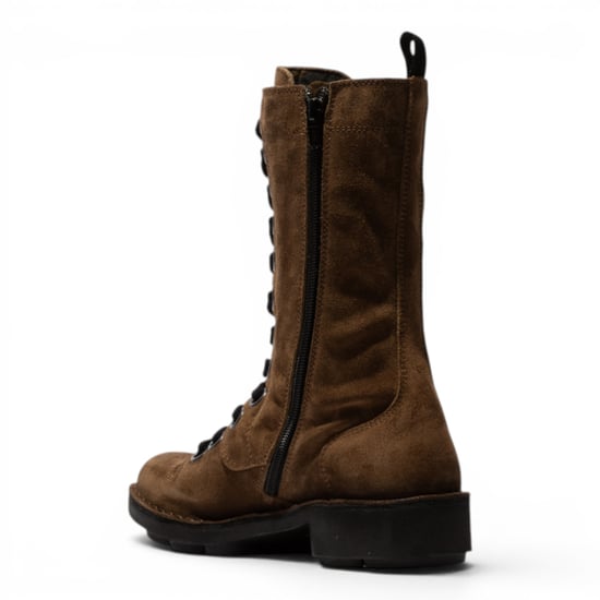 Fly London Women Brown Leather Strike-Up Gevechtslaarzen voor Vrouwen - NOLE176 - Image 4